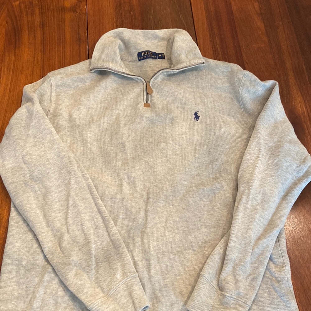 Polo Ralph Lauren heather grey zip up sweater